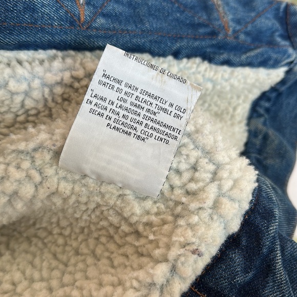 Wrangler Vintage men’s trucker Sherpa lined jacket with corduroy collar sz XXL - Picture 9 of 14